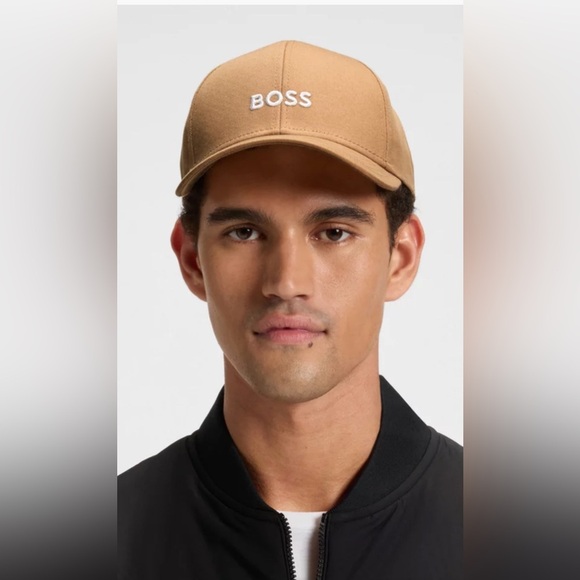 Boss NWT Zed Twill Beige Camel Brown Cap with White Embroidered Logo Hat - Picture 4 of 4